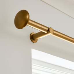 Pebble Fixed Metal Curtain Pole with Rings - thumbnail 1