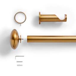 Pebble Fixed Metal Curtain Pole with Rings - thumbnail 2