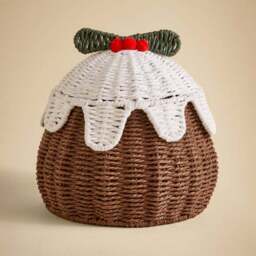 Christmas Pudding Lidded Basket - thumbnail 3