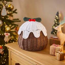 Christmas Pudding Lidded Basket - thumbnail 1