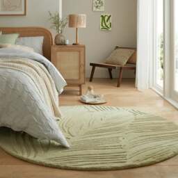Lino Leaf Round Rug - thumbnail 1