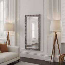 Yearn Carved Antique Bevelled Full Length Wall Mirror - thumbnail 3