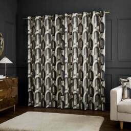 Alvin Geometric Jacquard Eyelet Curtains - thumbnail 4