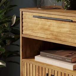 Bryant Hallway Console Table with Shoe Storage, Mango Wood Effect - thumbnail 4