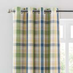 Kempton Check Eyelet Curtains - thumbnail 1