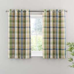 Kempton Check Eyelet Curtains - thumbnail 5