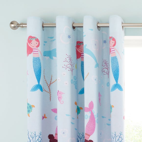 Catherine Lansfield Mermaid Fully Reversible Eyelet Curtains - image 1