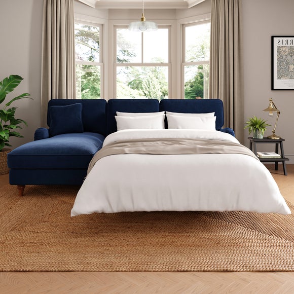 Beatrice II Matte Velvet 4 Seater Corner Storage Sofa Bed - image 1