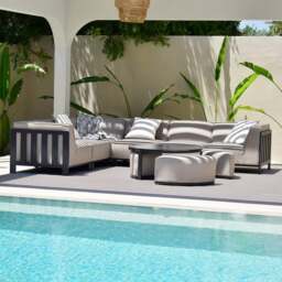 Maze Ibiza Medium Corner Garden Sofa Set with Round Coffee Table - thumbnail 1