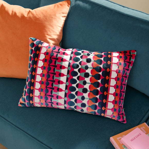 Furn. Metro Abstract Velvet Rectangle Cushion - image 1