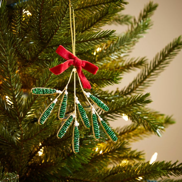 Beaded Mistletoe Hanging Decoration