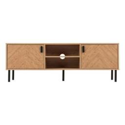 "Leon 2 Door TV Unit Stand for TVs up to 65"", Oak Effect" - thumbnail 3