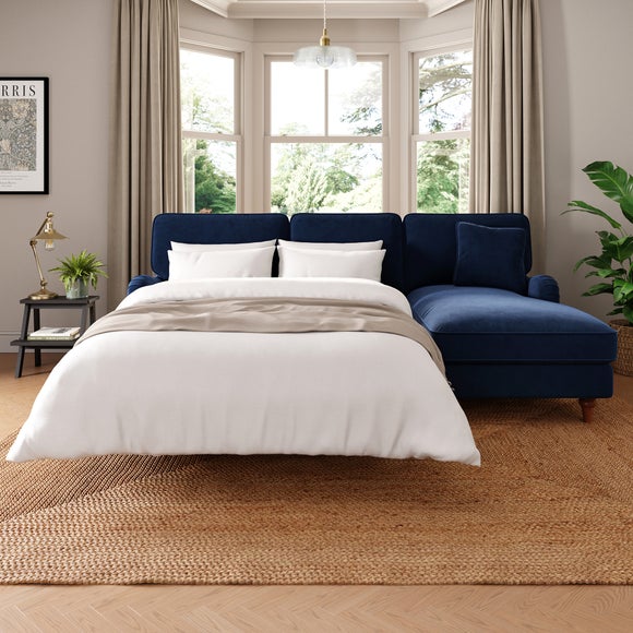 Beatrice II Matte Velvet 4 Seater Corner Storage Sofa Bed - image 1