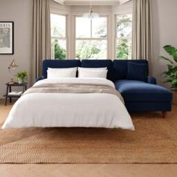 Beatrice II Matte Velvet 4 Seater Corner Storage Sofa Bed