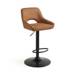 Harlan Height Adjustable Barstool, Faux Leather - thumbnail 5