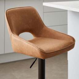 Harlan Height Adjustable Barstool, Faux Leather - thumbnail 3