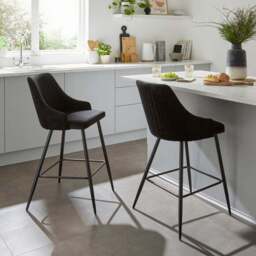 Shea Counter Height Barstool, Velvet - thumbnail 2