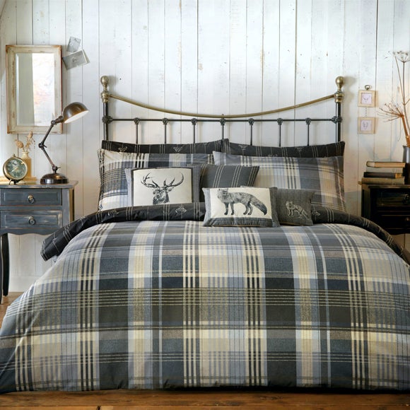 Dreams & Drapes Lodge Connolly Check 100% Brushed Cotton Duvet Cover & Pillowcase Set - image 1