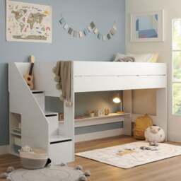 Olivia Mid Sleeper Bed Frame With Storage - thumbnail 1