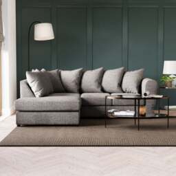 Blake Curved Arm Chunky Chenille Corner Chaise Sofa - thumbnail 1
