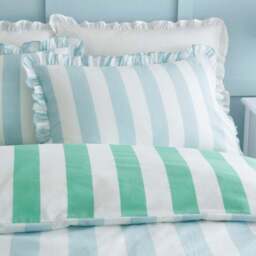 Emmy Frilled Stripe 100% Cotton Duvet Cover and Pillowcase Set - thumbnail 4