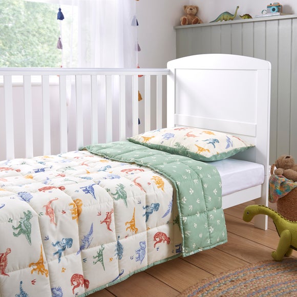 4 Tog Dinosaur Cotbed Coverless Quilt & Pillowcase