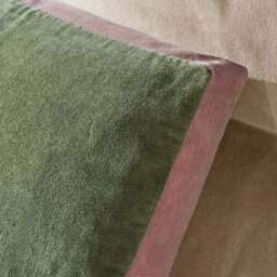 Box Edge Cotton Velvet Cushion - thumbnail 2