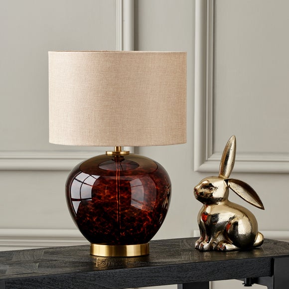 Lucien Tortoiseshell Glass Table Lamp - image 1