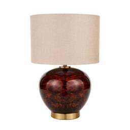 Lucien Tortoiseshell Glass Table Lamp - thumbnail 4