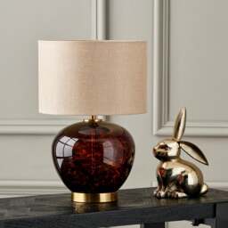 Lucien Tortoiseshell Glass Table Lamp - thumbnail 1