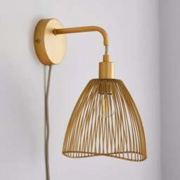 Elements Jaula Rattan Plug In Wall Light - thumbnail 2