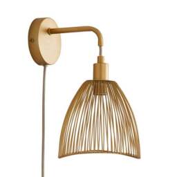 Elements Jaula Rattan Plug In Wall Light - thumbnail 5