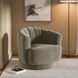 Carmen Quilted Velvet Swivel Chair - thumbnail 1