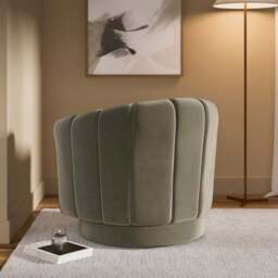 Carmen Quilted Velvet Swivel Chair - thumbnail 2