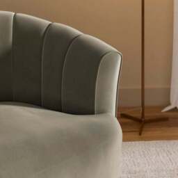Carmen Quilted Velvet Swivel Chair - thumbnail 3