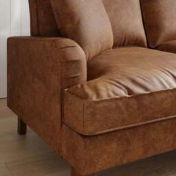 Beatrice Relaxed Faux Leather Corner Chaise Sofa - thumbnail 3