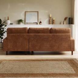 Beatrice Relaxed Faux Leather Corner Chaise Sofa - thumbnail 2