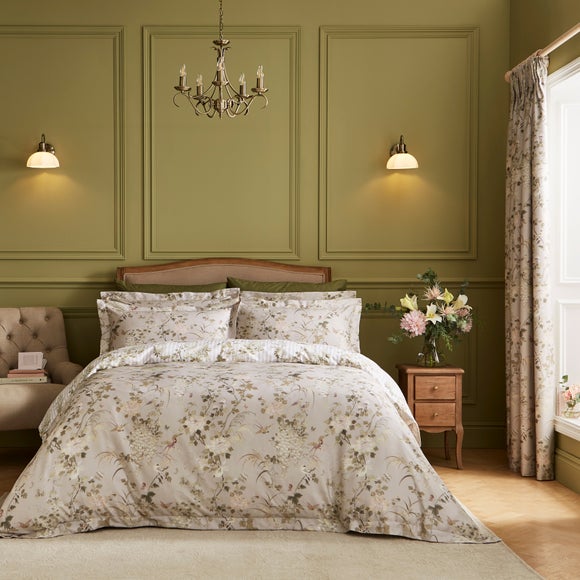 Dorma Cherwell 300 Thread Count 100% Cotton Sateen Duvet Cover & Pillowcase Set - image 1