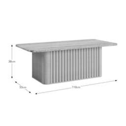 Lucin Travertine Effect Rectangular Coffee Table - thumbnail 6