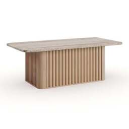 Lucin Travertine Effect Rectangular Coffee Table - thumbnail 5