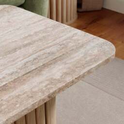 Lucin Travertine Effect Rectangular Coffee Table - thumbnail 3