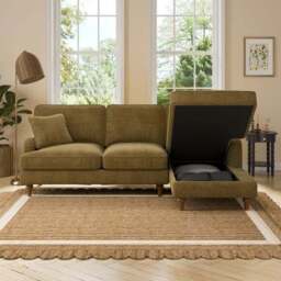 Beatrice II Chenille Corner Storage Sofa Bed - thumbnail 3