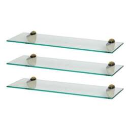 Set of 3 Harbour Housewares Glass Shelves, 60cm - thumbnail 3