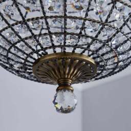 Knightsbridge Crystal Antique Brass Chandelier - thumbnail 3
