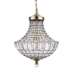 Knightsbridge Crystal Antique Brass Chandelier - thumbnail 5