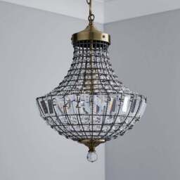 Knightsbridge Crystal Antique Brass Chandelier - thumbnail 2