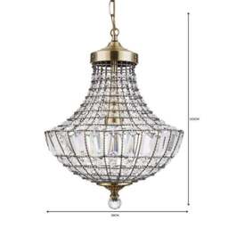 Knightsbridge Crystal Antique Brass Chandelier - thumbnail 6