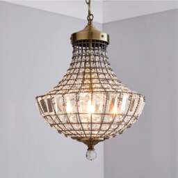 Knightsbridge Crystal Antique Brass Chandelier - thumbnail 1