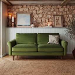 Maeve Compact Velvet 3 Seater Sofa - thumbnail 1