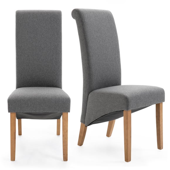 Chester Set of 2 Dining Chairs, Herringbone Fabric - image 1